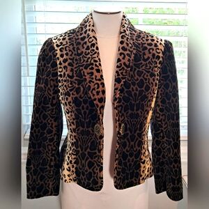 Laundry by Shelli Segal Lined Leopard Print Blazer Size 4 NWOT